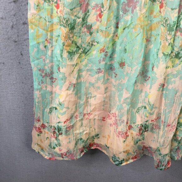 Sundance Dress Womens 4 Multicolor Silk Floral Cap Sleeve Lined Pastel Midi - Picture 9 of 16